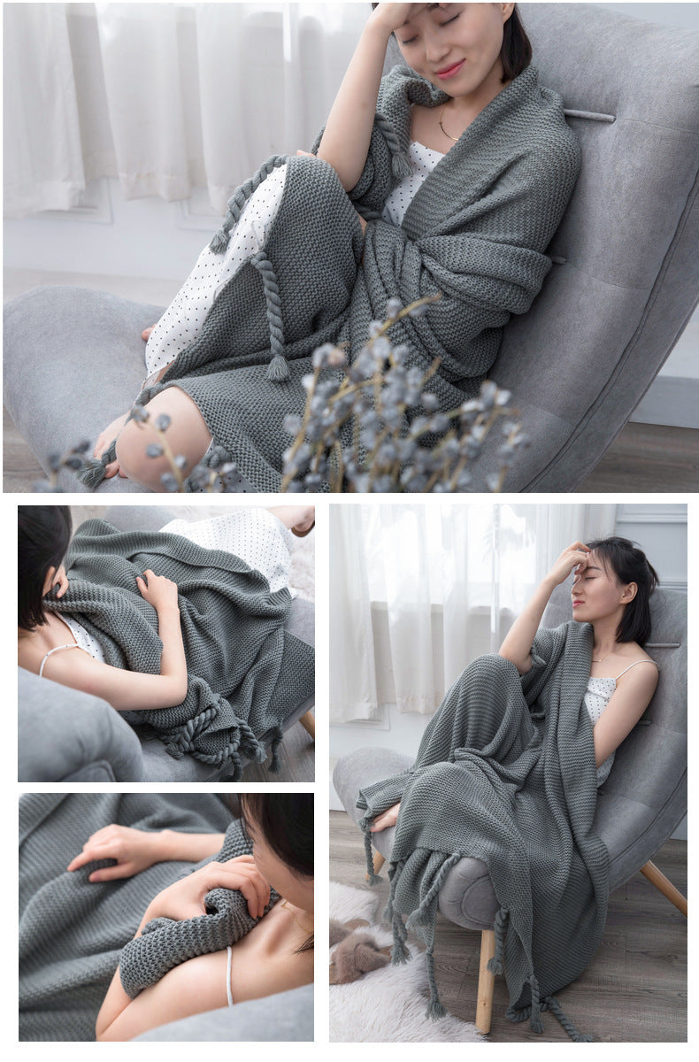 Knitted Office Sofas Wool Blanket