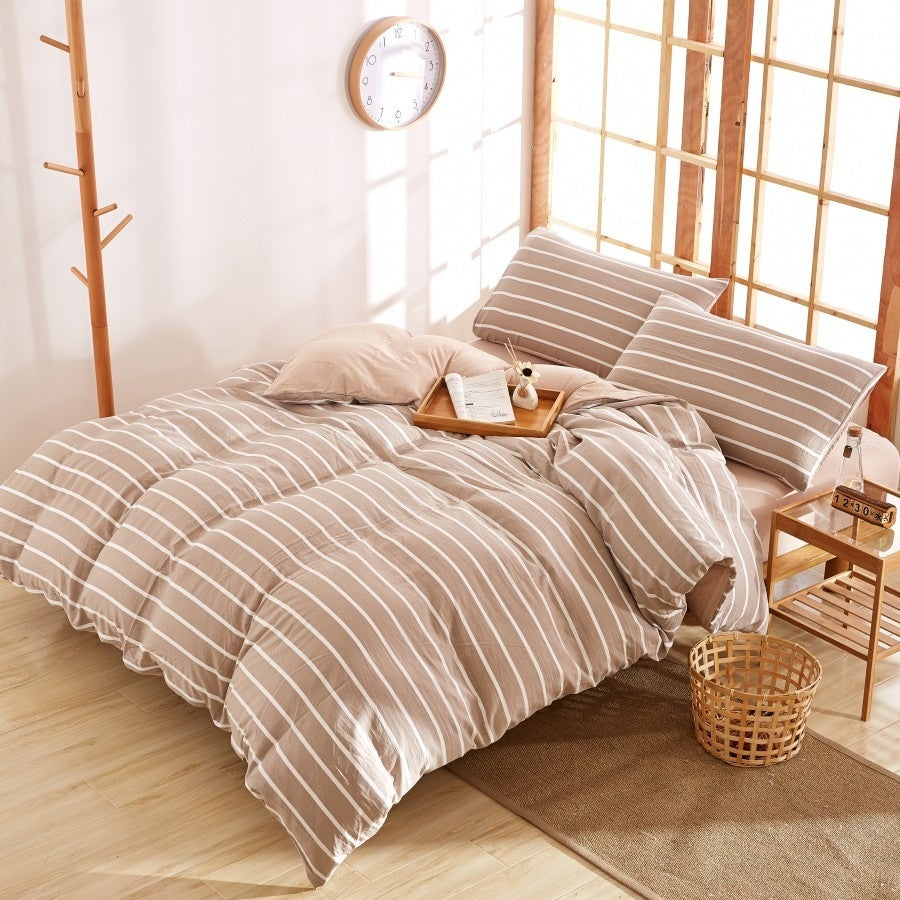 Cotton print four-piece quilt cover