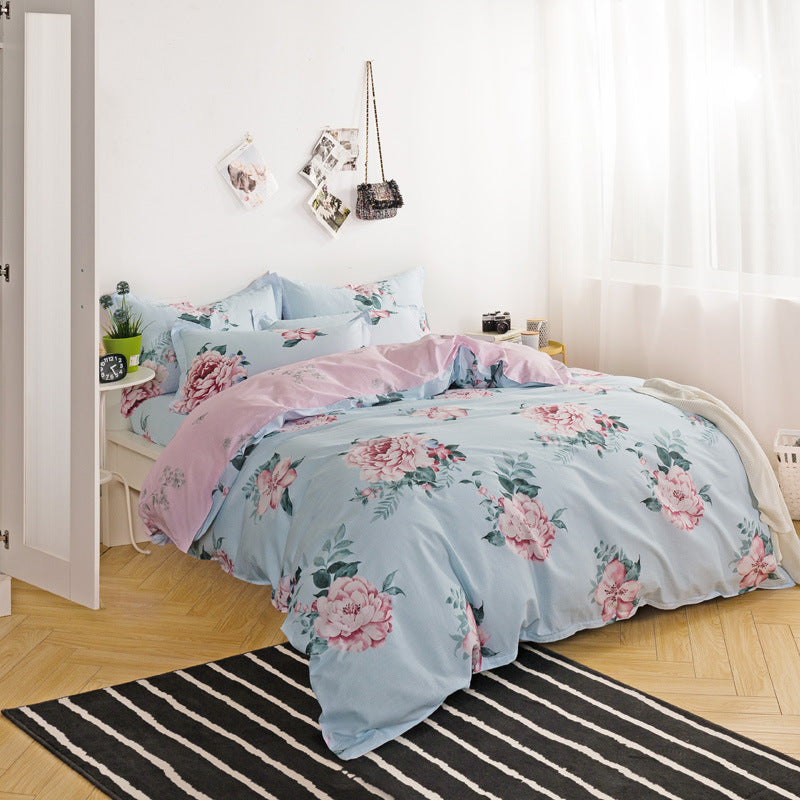 Four-piece cotton twill print set
