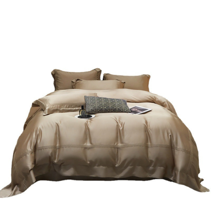 Conjunto de cuatro piezas de tencel 100% lyocell de color liso