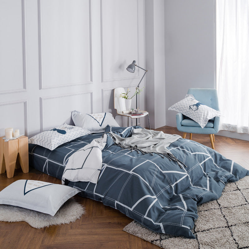 Four-piece cotton twill print set