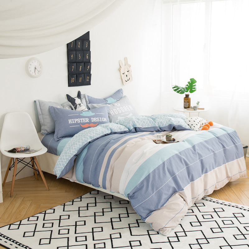 Four-piece cotton twill print set