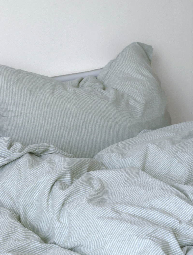 Juego de cama de cuatro piezas de algodón Tianzhu de punto, suave, sin estampado y agradable para la piel, para dormir desnudo