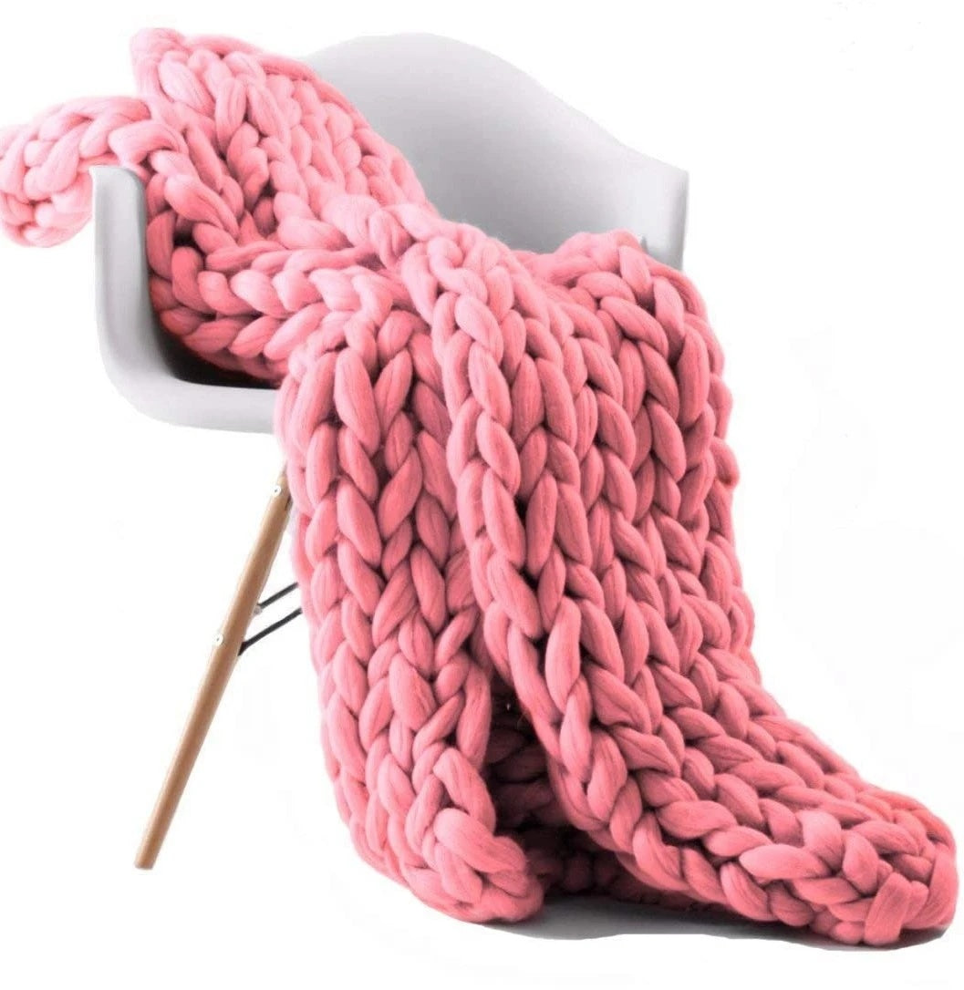 Hand woven woolen blanket Soft Chenille Blanket