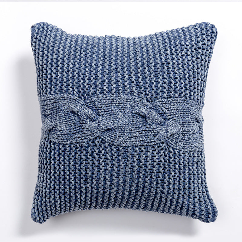 Housse de coussin brodée à la main, couleur unie, style nordique et européen, en coton ramie et chanvre