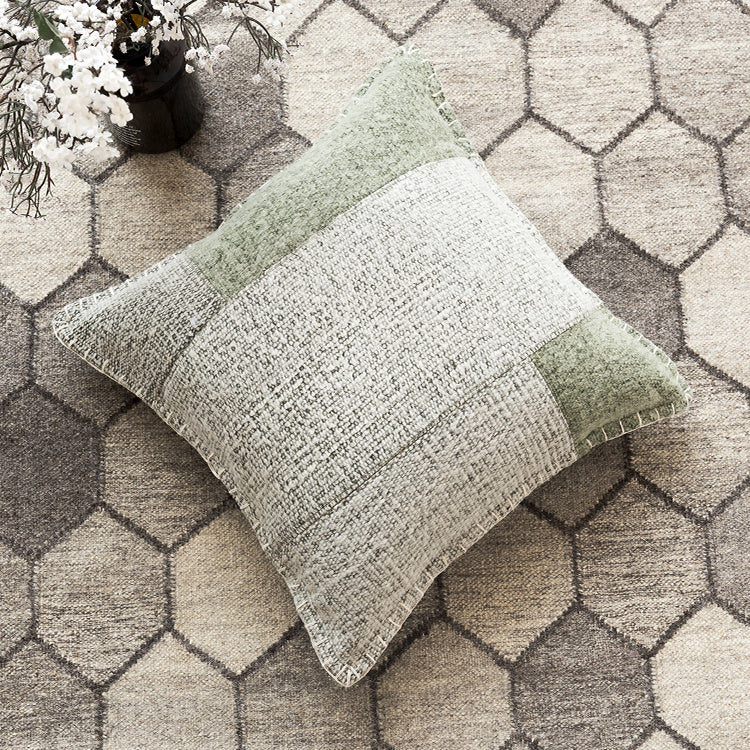 Housse de coussin brodée à la main, couleur unie, style nordique et européen, en coton ramie et chanvre