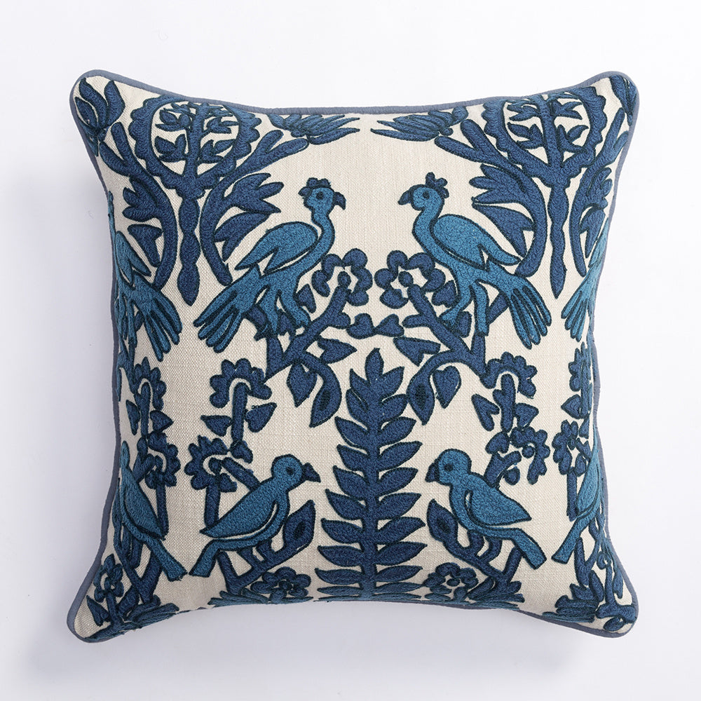 Housse de coussin brodée à la main, couleur unie, style nordique et européen, en coton ramie et chanvre