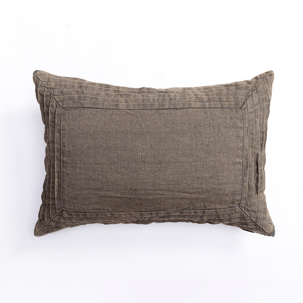 Housse de coussin brodée à la main, couleur unie, style nordique et européen, en coton ramie et chanvre