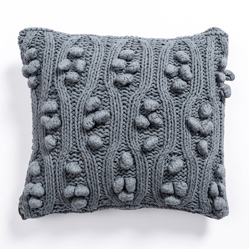 Housse de coussin brodée à la main, couleur unie, style nordique et européen, en coton ramie et chanvre