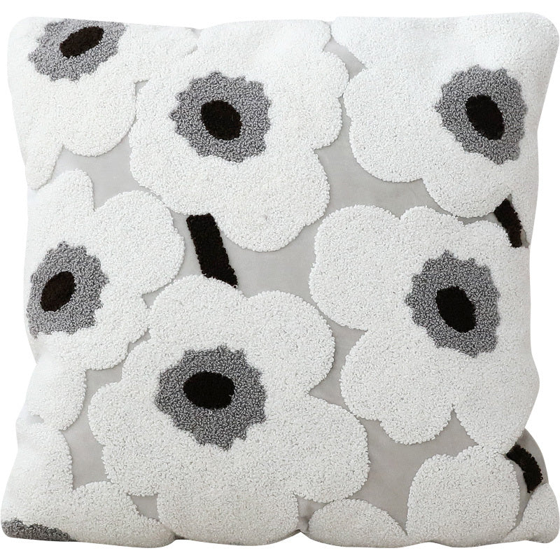 Housse de coussin de canapé simple avec broderie florale pour salon, Finlande
