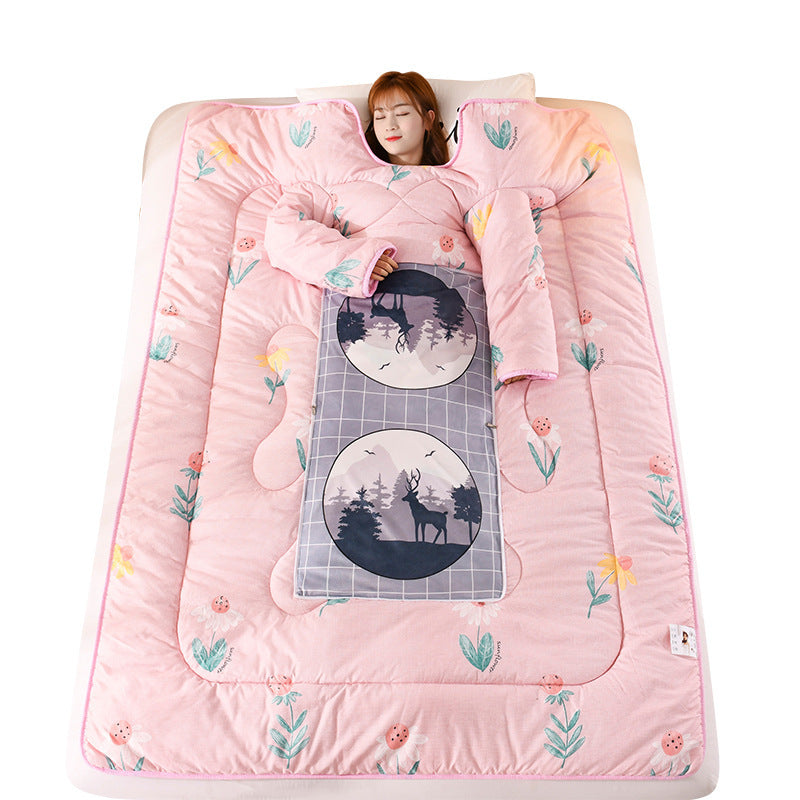 Thickened Sleeping Bag Anti-kick Quilt Sleeves Pillow Type For Lazy Dormitory Quilt