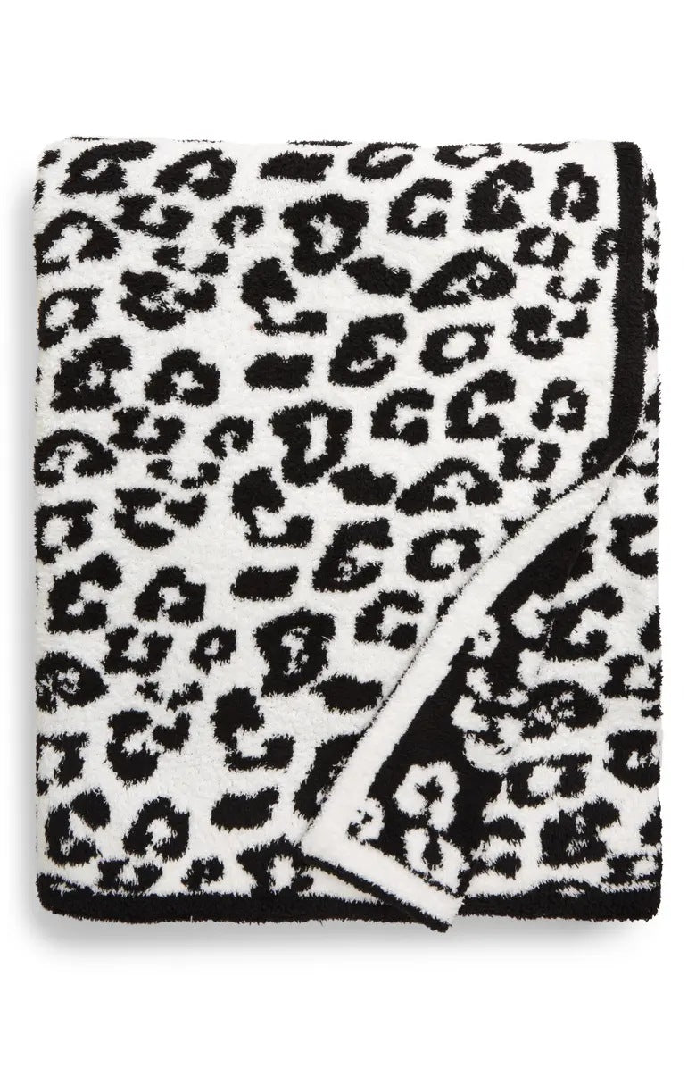 Knitted Leopard Blanket Plus Velvet Knitted Jacquard Barefoot Dream Blanket
