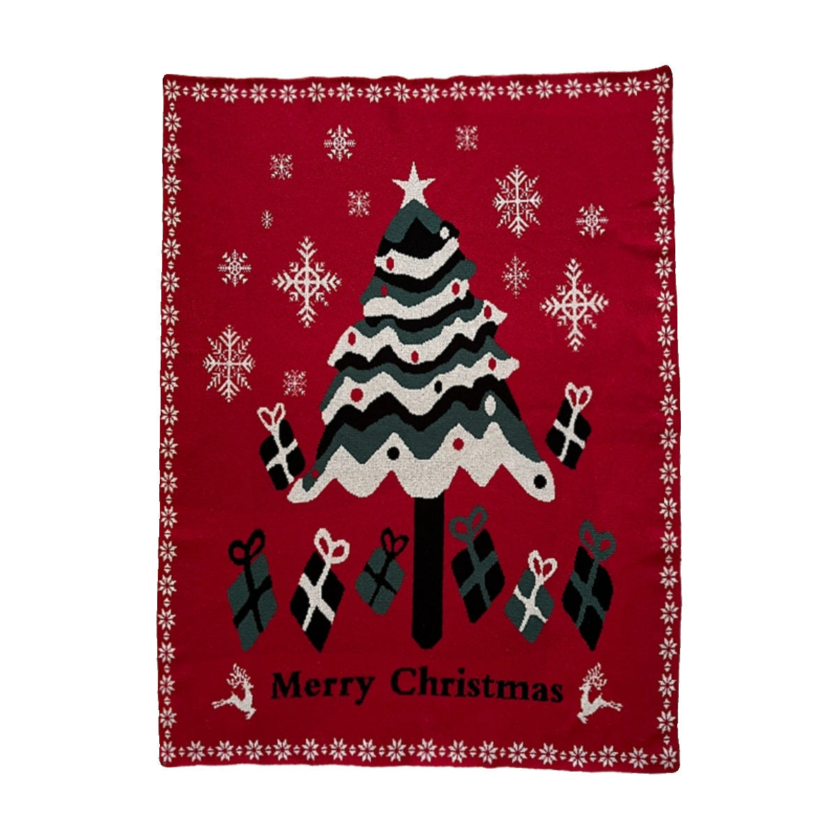 Manta de sofá con adorno navideño rojo de Año Nuevo