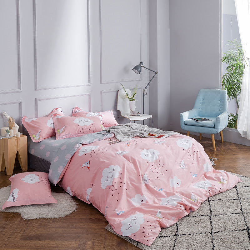 Four-piece cotton twill print set