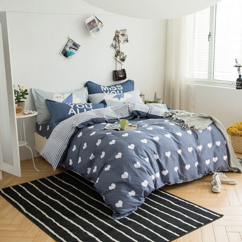 Four-piece cotton twill print set