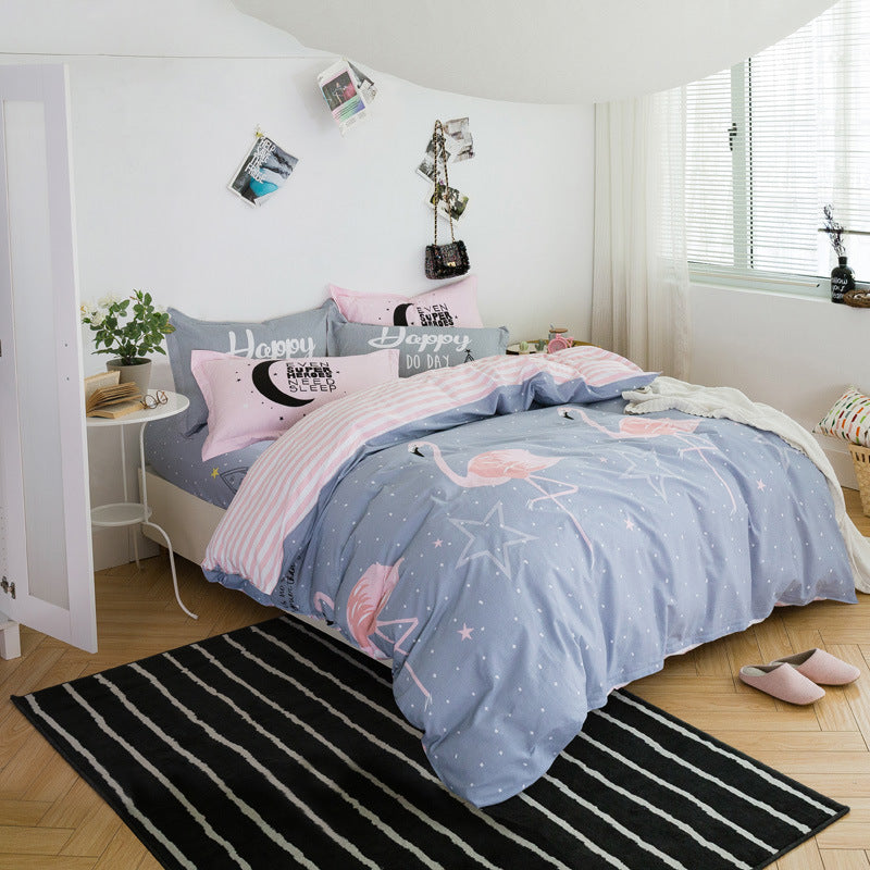 Four-piece cotton twill print set