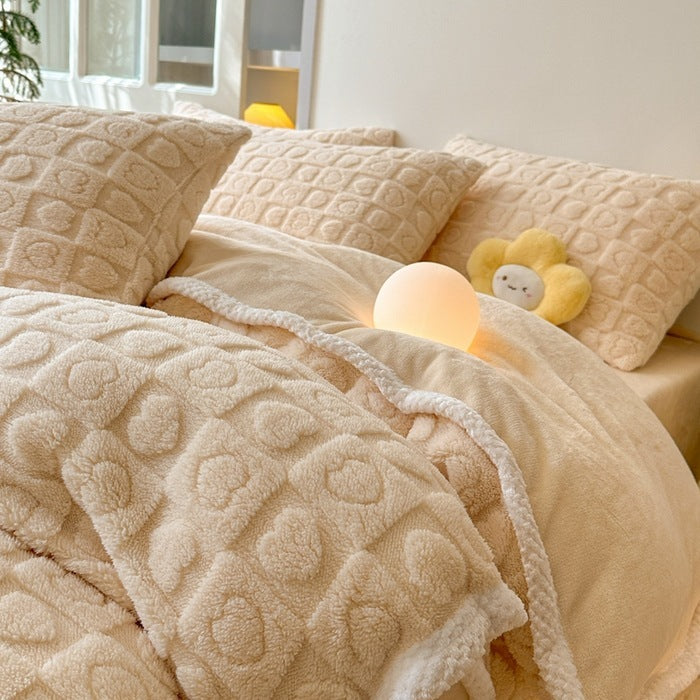 Housse de couette quatre pièces en taffetas épais tridimensionnel