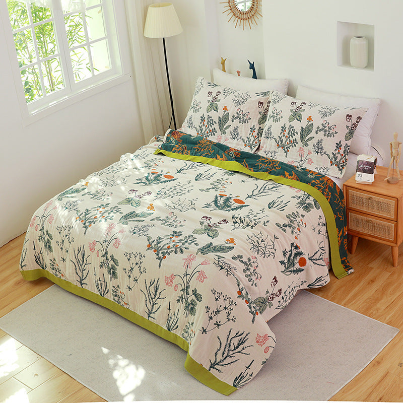 Juego de cama multifuncional de tres piezas de gasa de algodón