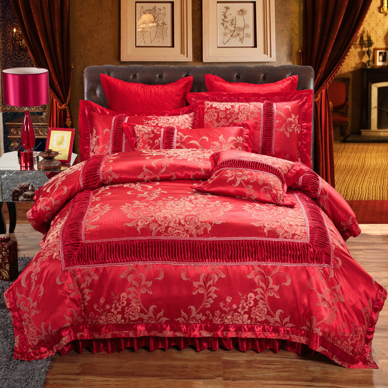Jacquard wedding four piece cotton