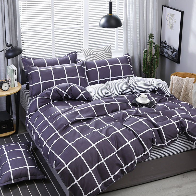 Juego de cama de tres piezas para dormitorio con diseño de corazones de Net Celebrity
