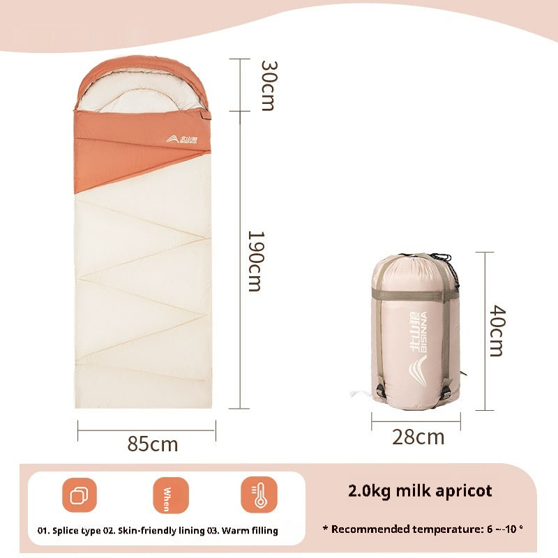 Outdoor Camping Travel Thickened Cold Protection Warm Sleeping Bag