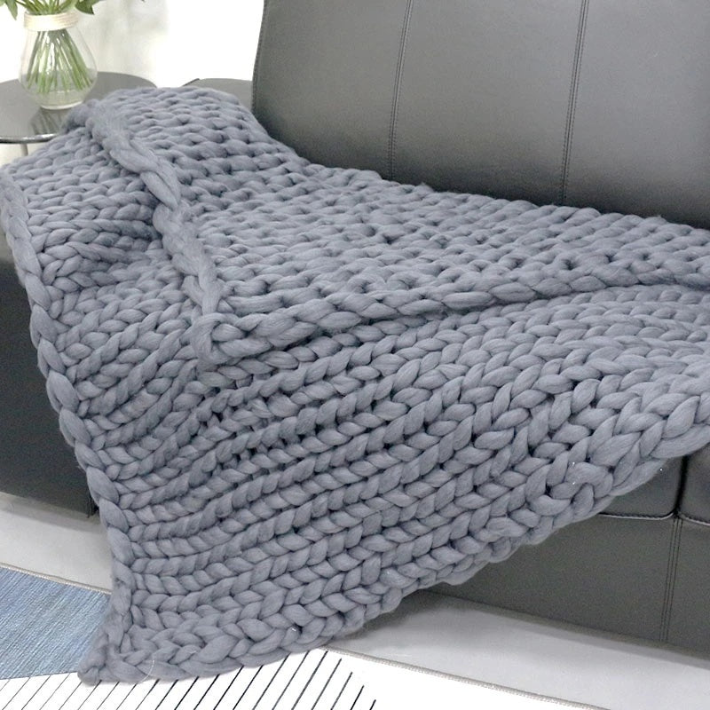 Hand woven woolen blanket Soft Chenille Blanket