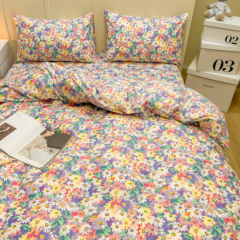 Ensemble de literie quatre pièces en pur coton