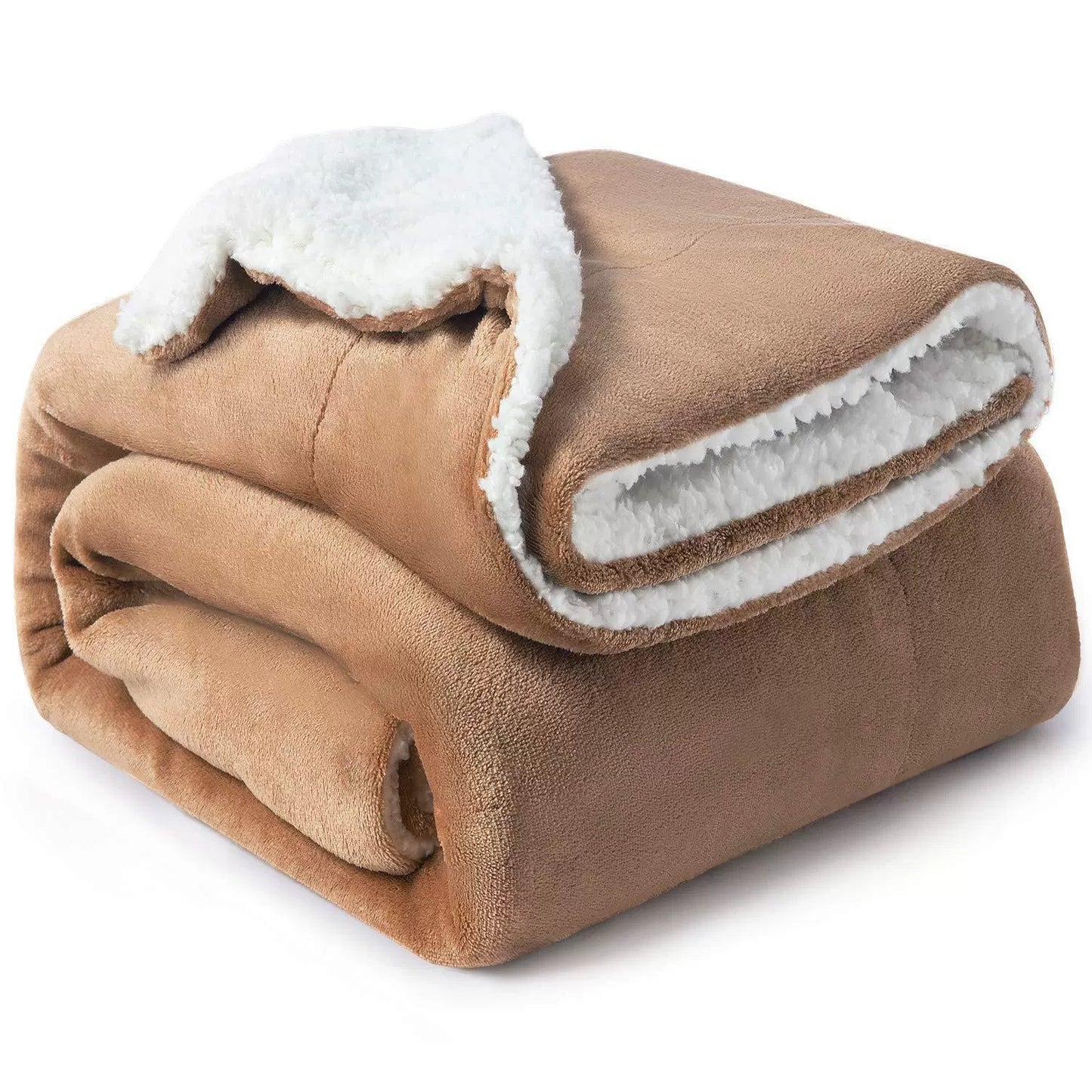 Manta de lana de cordero para cama: gruesa y cálida para el invierno, suave y afelpada tamaño king para todas las estaciones.