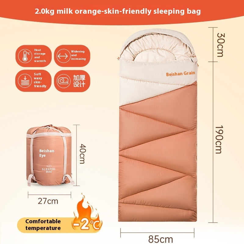 Outdoor Camping Travel Thickened Cold Protection Warm Sleeping Bag