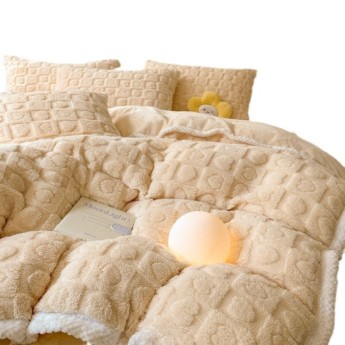 Housse de couette quatre pièces en taffetas épais tridimensionnel