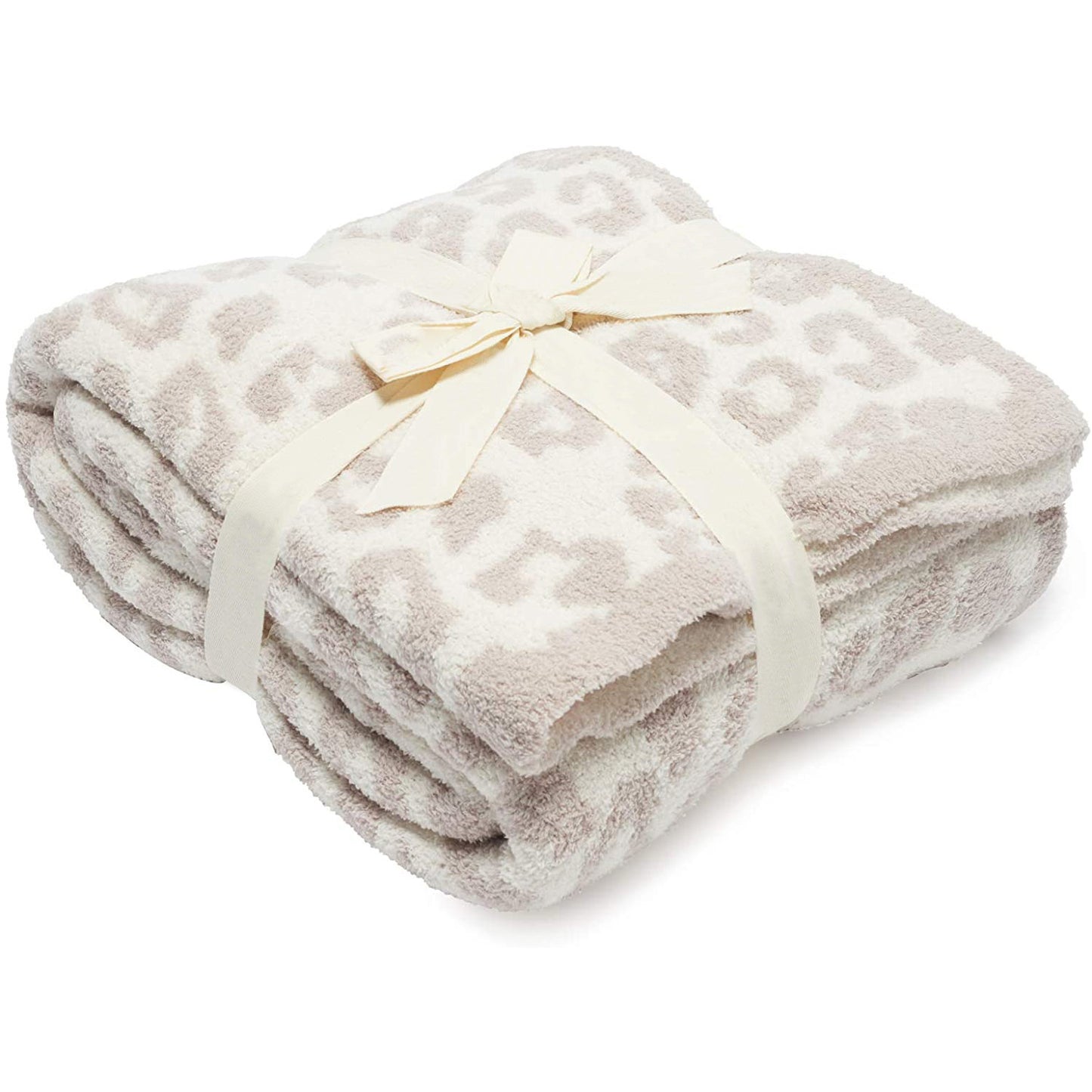 Knitted Leopard Blanket Plus Velvet Knitted Jacquard Barefoot Dream Blanket