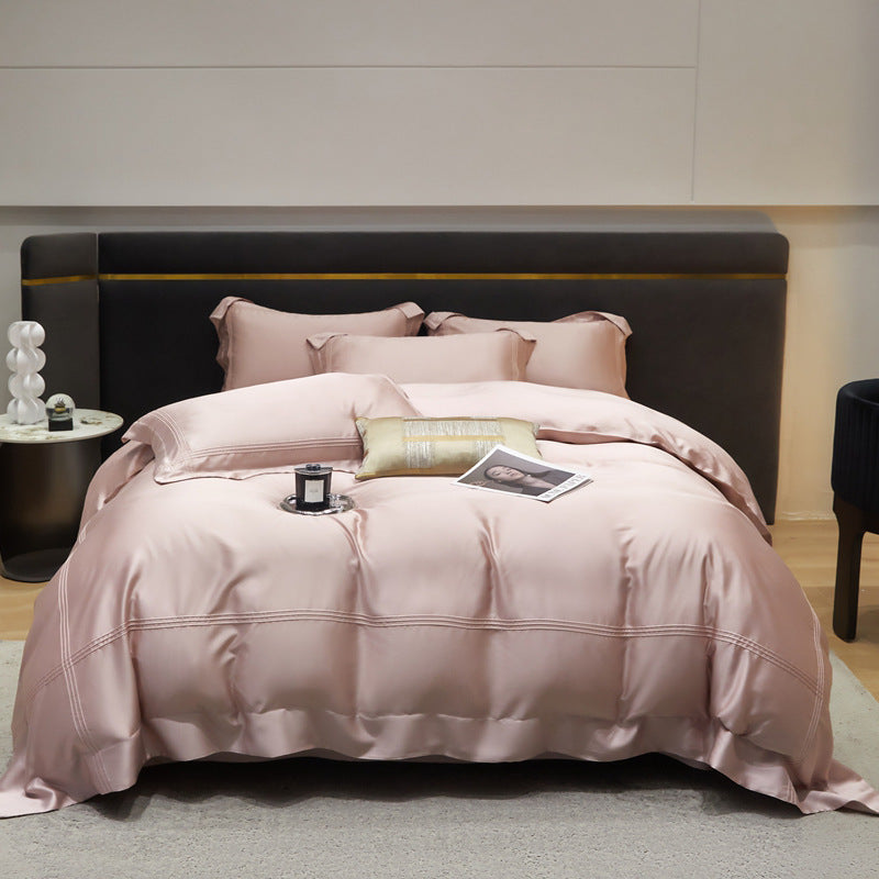 Conjunto de cuatro piezas de tencel 100% lyocell de color liso
