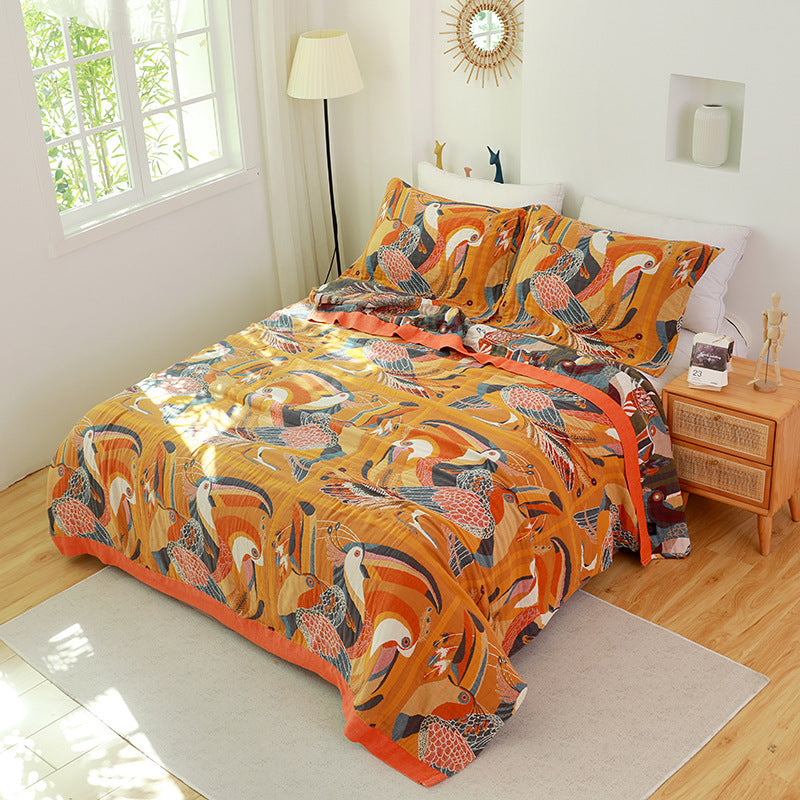 Juego de cama multifuncional de tres piezas de gasa de algodón