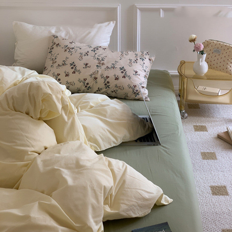 Juego de cama de estilo cabaña en color liso