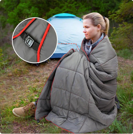Manta de plumas para acampar al aire libre, portátil, impermeable, para senderismo y uso diario.