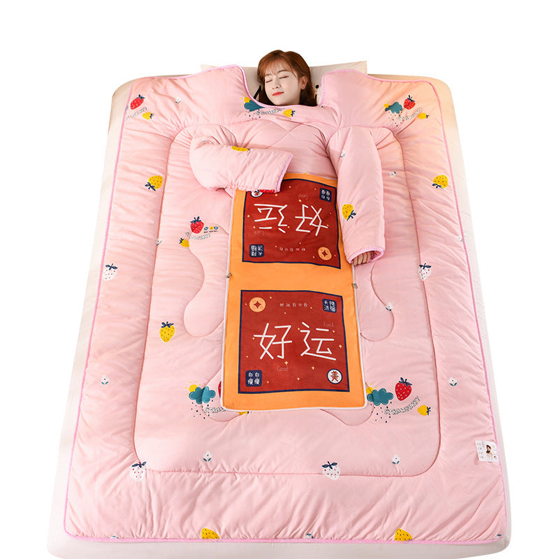 Thickened Sleeping Bag Anti-kick Quilt Sleeves Pillow Type For Lazy Dormitory Quilt