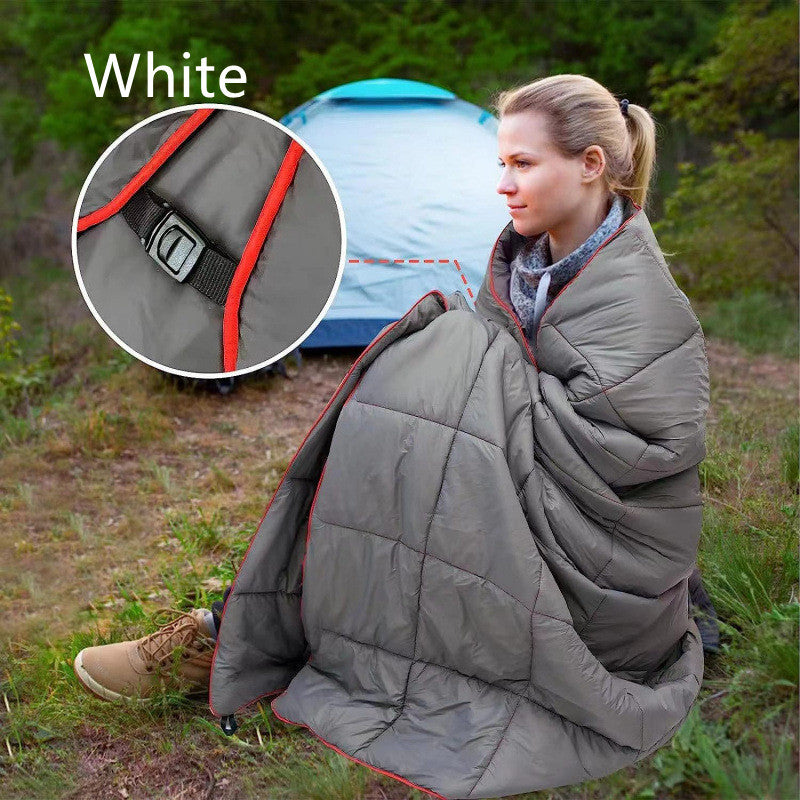Manta de plumas para acampar al aire libre, portátil, impermeable, para senderismo y uso diario.