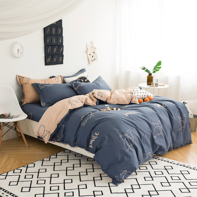 Four-piece cotton twill print set