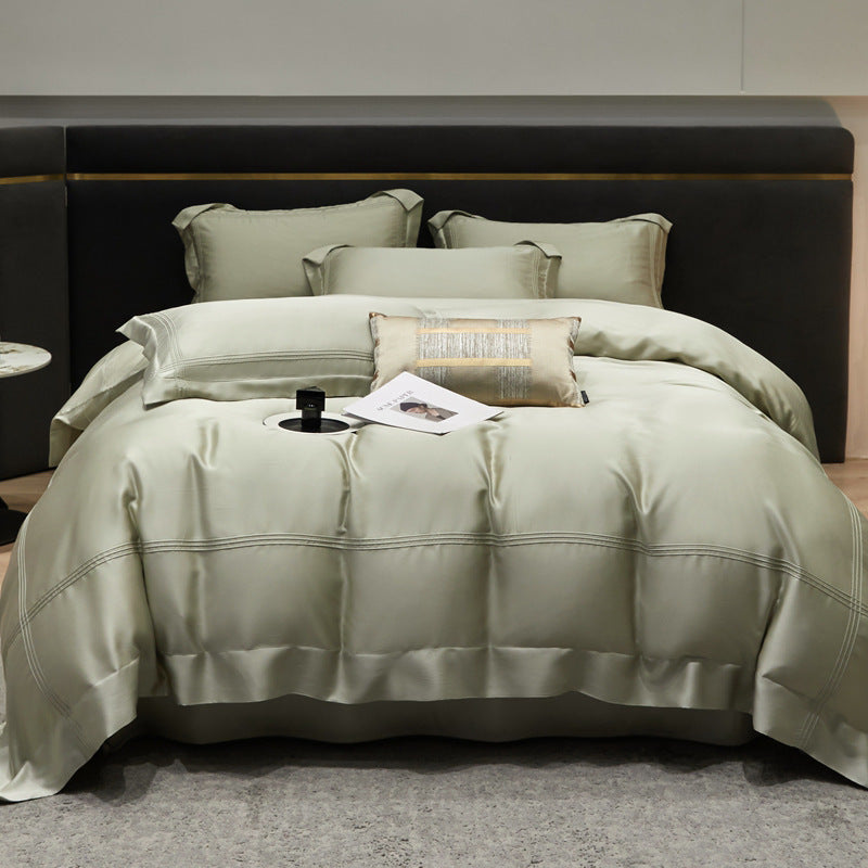 Conjunto de cuatro piezas de tencel 100% lyocell de color liso
