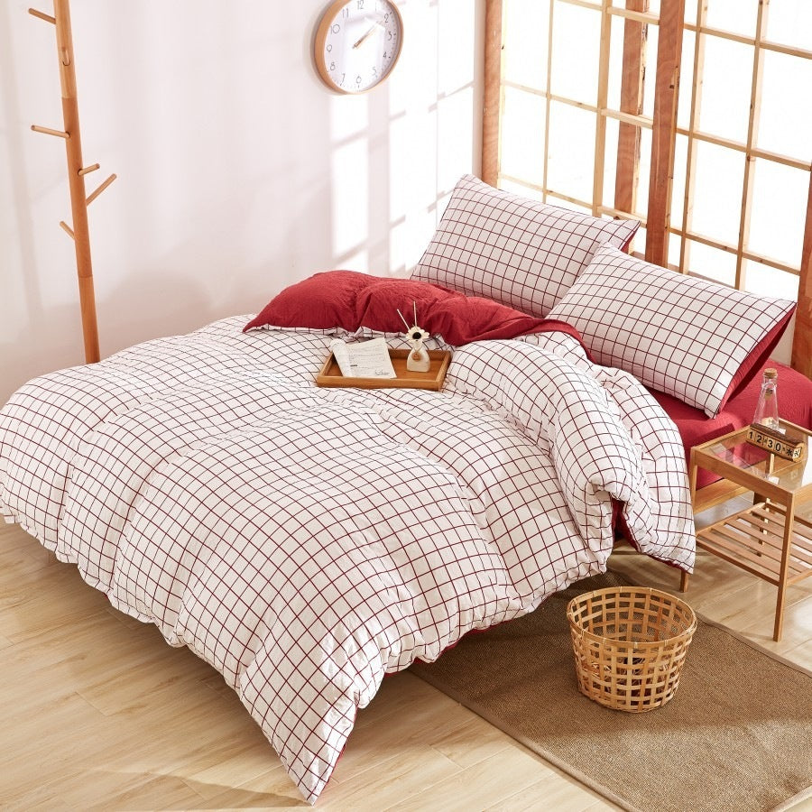 Cotton print four-piece quilt cover