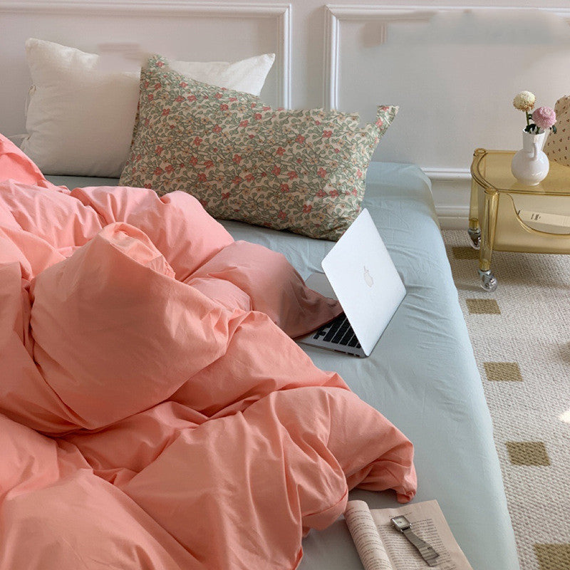 Juego de cama de estilo cabaña en color liso