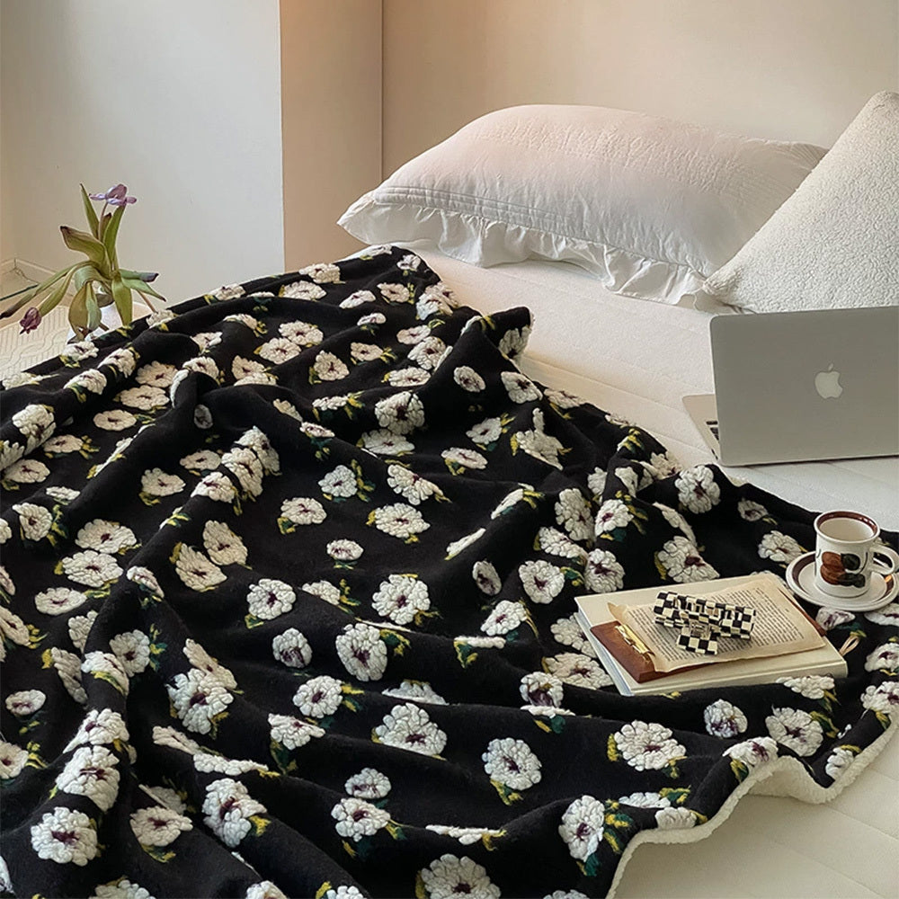 Manta de cordero jacquard coreana gruesa y cálida, manta de vellón coral para el tiempo libre, para otoño e invierno, suave y cerosa, con forma de corazón para niña, manta multifunción para el almuerzo, cómoda y con aire acondicionado.