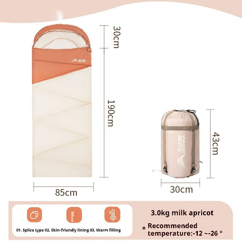 Outdoor Camping Travel Thickened Cold Protection Warm Sleeping Bag