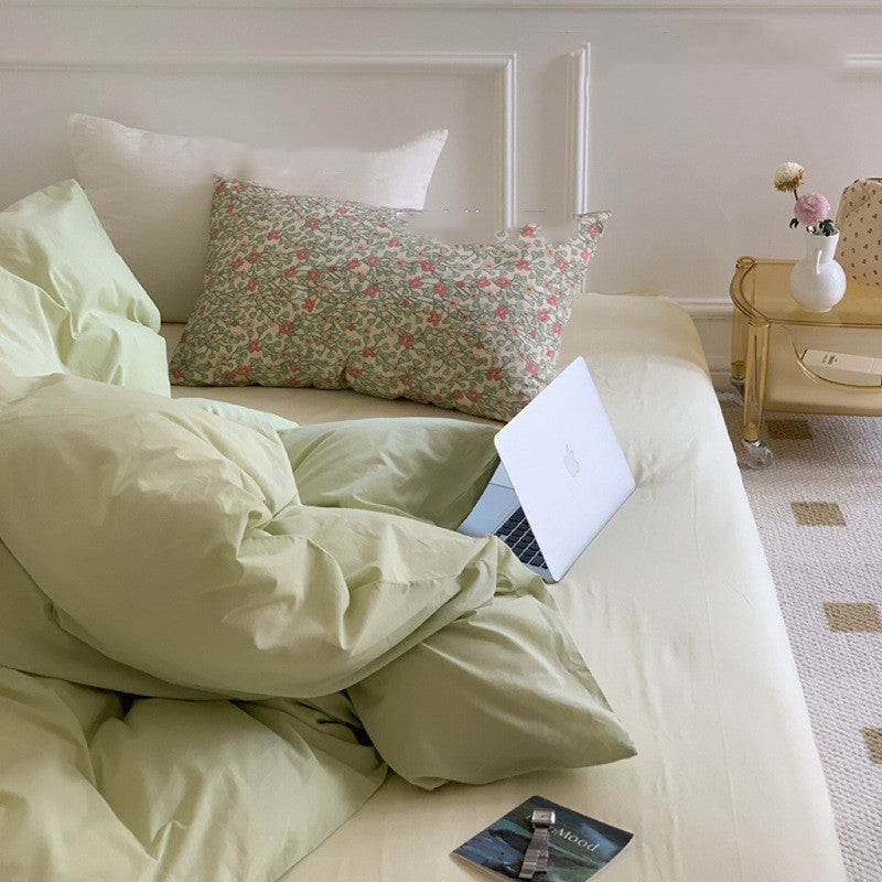 Juego de cama de estilo cabaña en color liso