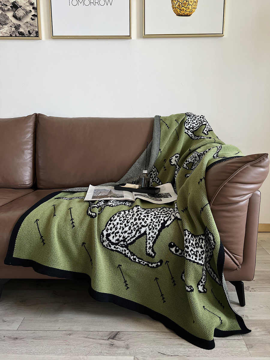 Housse de canapé simple de salon verte, couverture de sieste