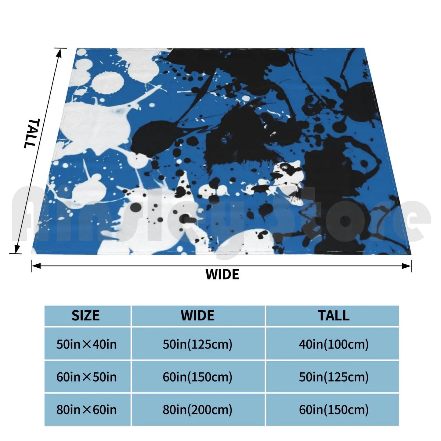 Inter Paint Spill Blanket Fashion Custom Colours Football Footy Sport Soccer Italy Inter Italian Park Pattern