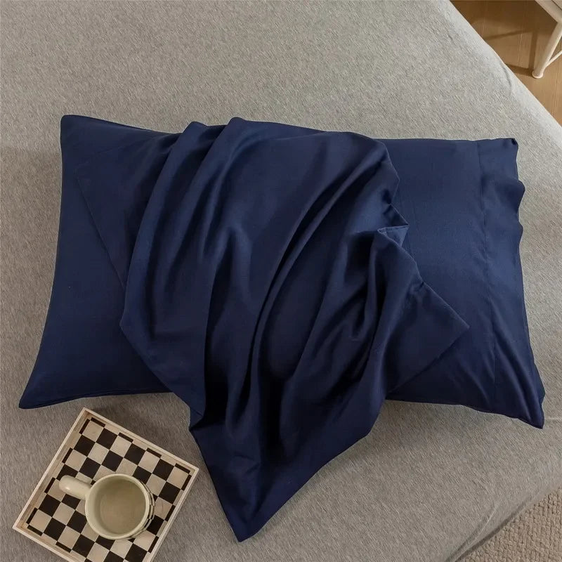Set of 2 Polyester Solid Pillowcases, Comfortably Soft Hypoallergenic Covers for Restful Sleep,Different Color With Cheap Price
