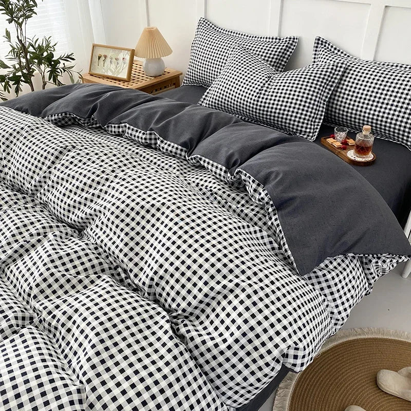 Kawaii Bear Printed Bed Set Floral Duvet Cover Pillowcase Bedding Set Cute Dog Bed Linen Sheet Quilt Cover Full Queen King Size