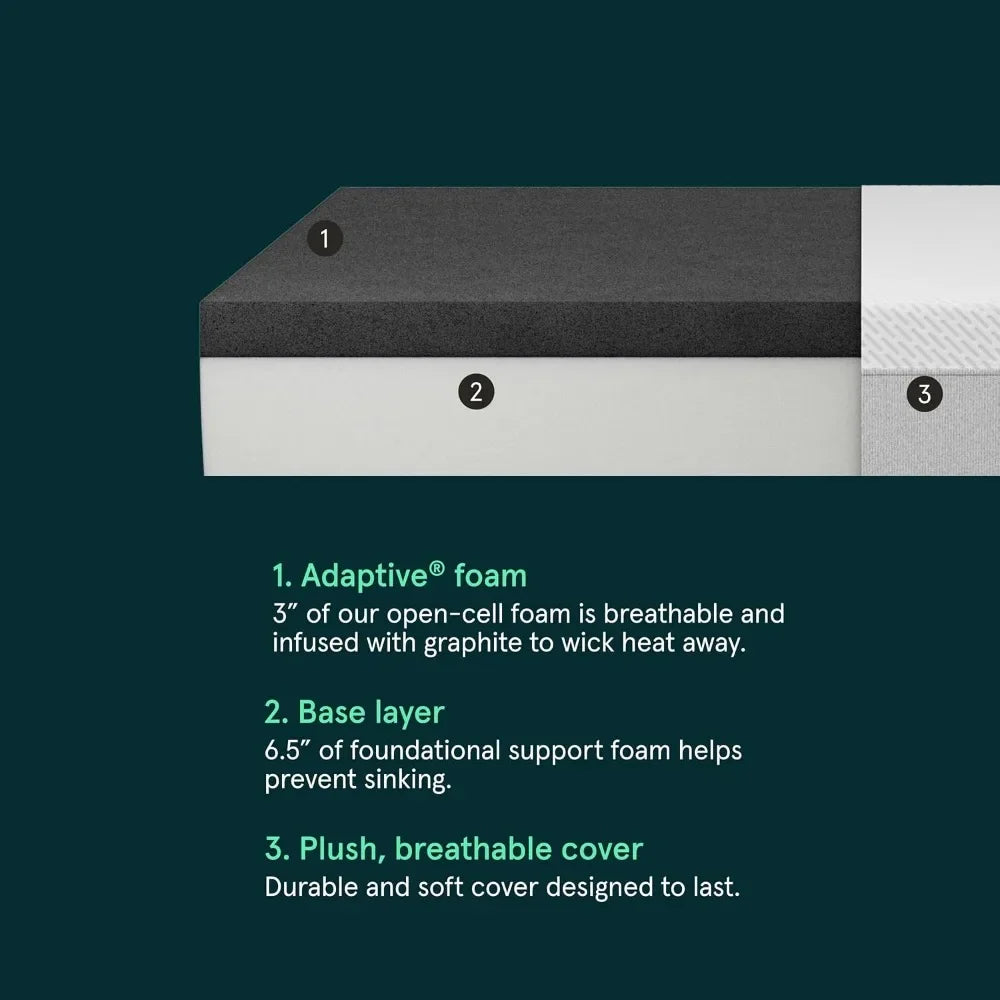 Original Queen Mattress, Firm Feel, Adaptive Foam, Pressure Relief, Supportive, Cooling White Mattres