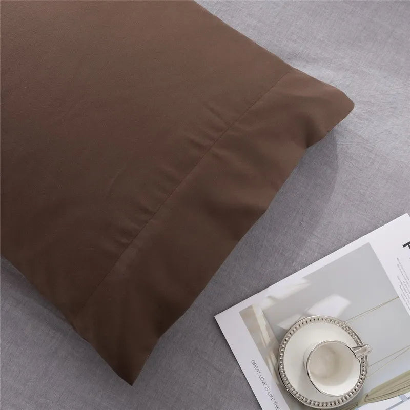 Set of 2 Polyester Solid Pillowcases, Comfortably Soft Hypoallergenic Covers for Restful Sleep,Different Color With Cheap Price